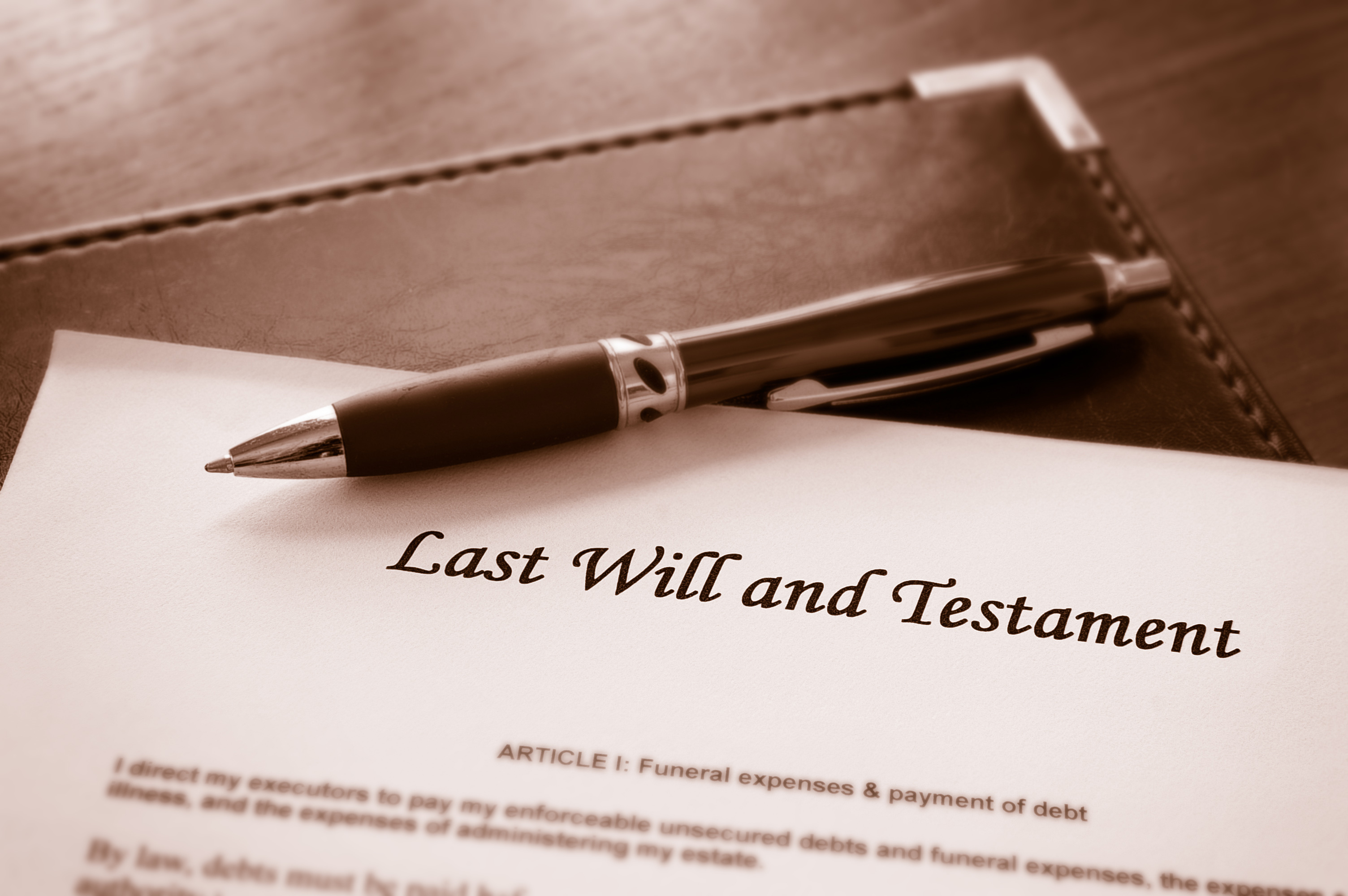 A document with the title "Last Will and Testament" | Source: Shutterstock